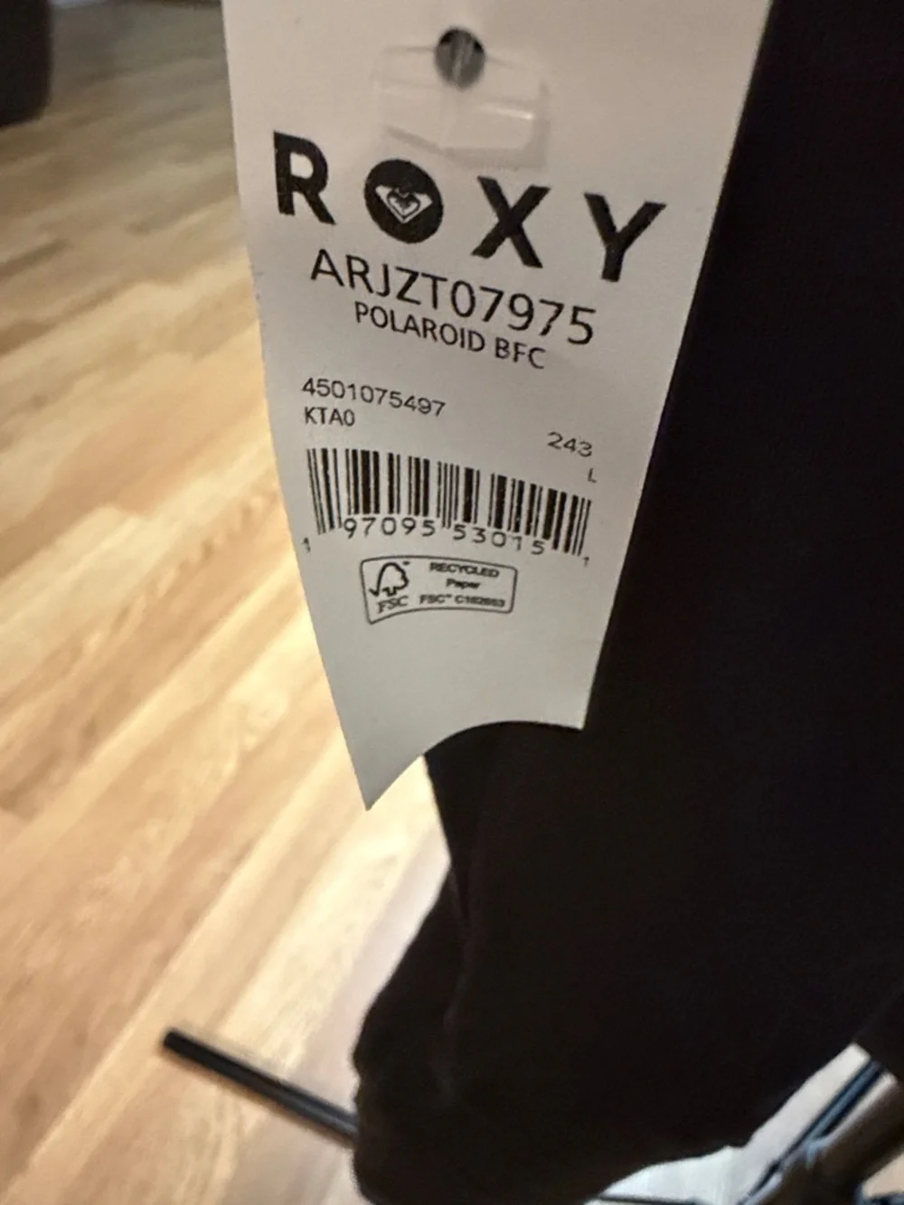Roxy NWT Polaroid BFC Graphic T-Shirt Anthracite Grey Palm Tree Size Large - Picture 3 of 4